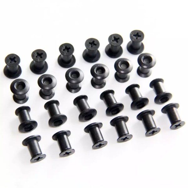 Flat Head Chicago Screw Set With Washer 4.9 x 8.8 x 10mm laid out